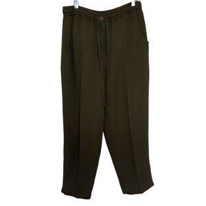 Crossroads Women’s Size Medium Olive Green Pull On Pants Elastic Waist